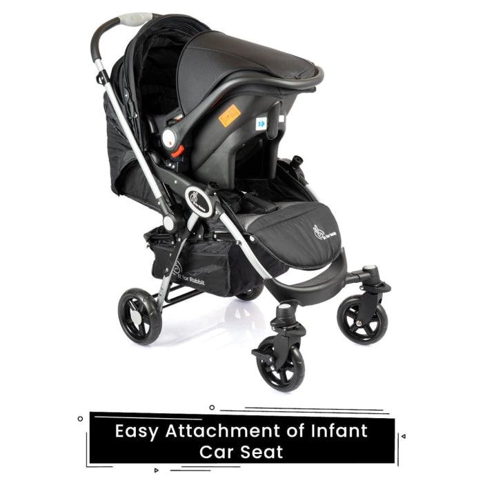 Chocolate Ride Travel System Kids Stroller Easy To Fold, Reversible Handle, Easy Attachment Of Infant Car-Seat