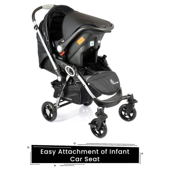 R for Rabbit Chocolate Ride Travel System Easy To Fold, Reversible Handle, Easy Attachment Of Infant Car Seat
