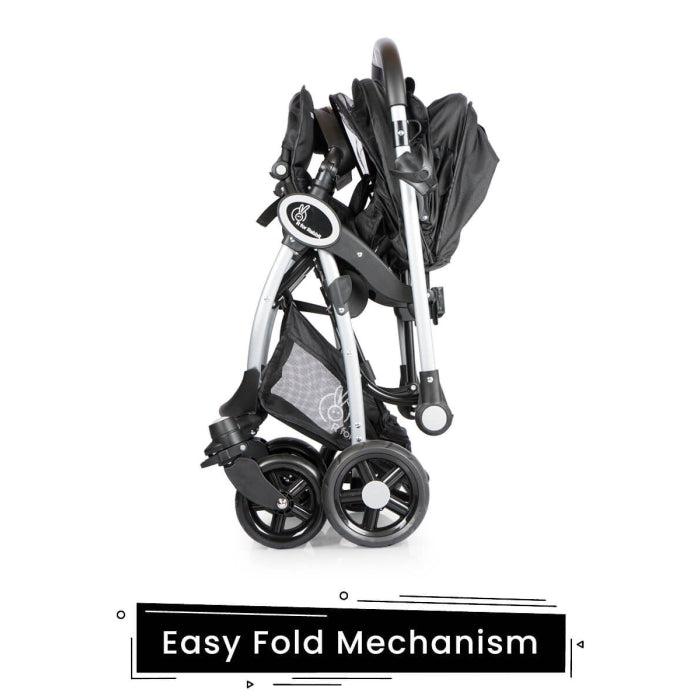 Chocolate Ride Travel System Kids Stroller Easy To Fold, Reversible Handle, Easy Attachment Of Infant Car-Seat