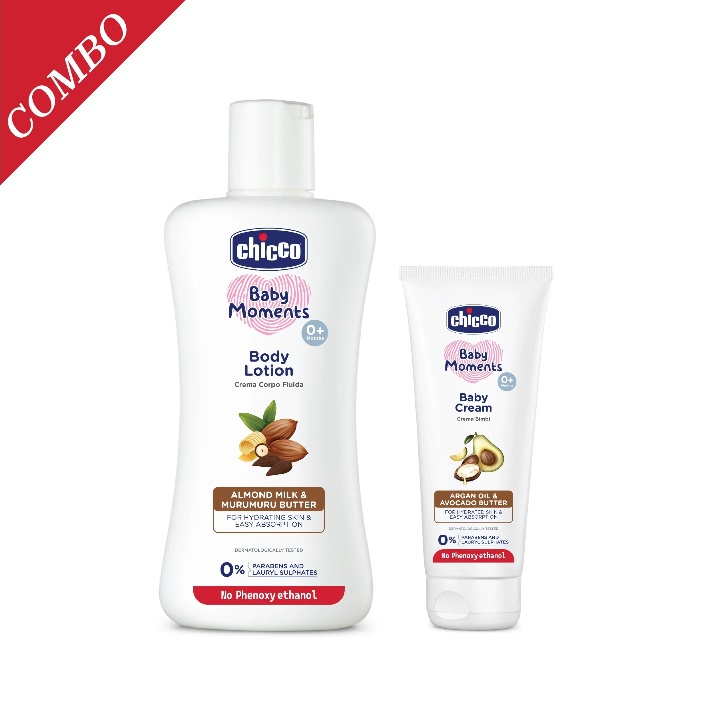 chicco Combo  Baby Moments Body Lotion 200 ml & Baby Cream 50 ml