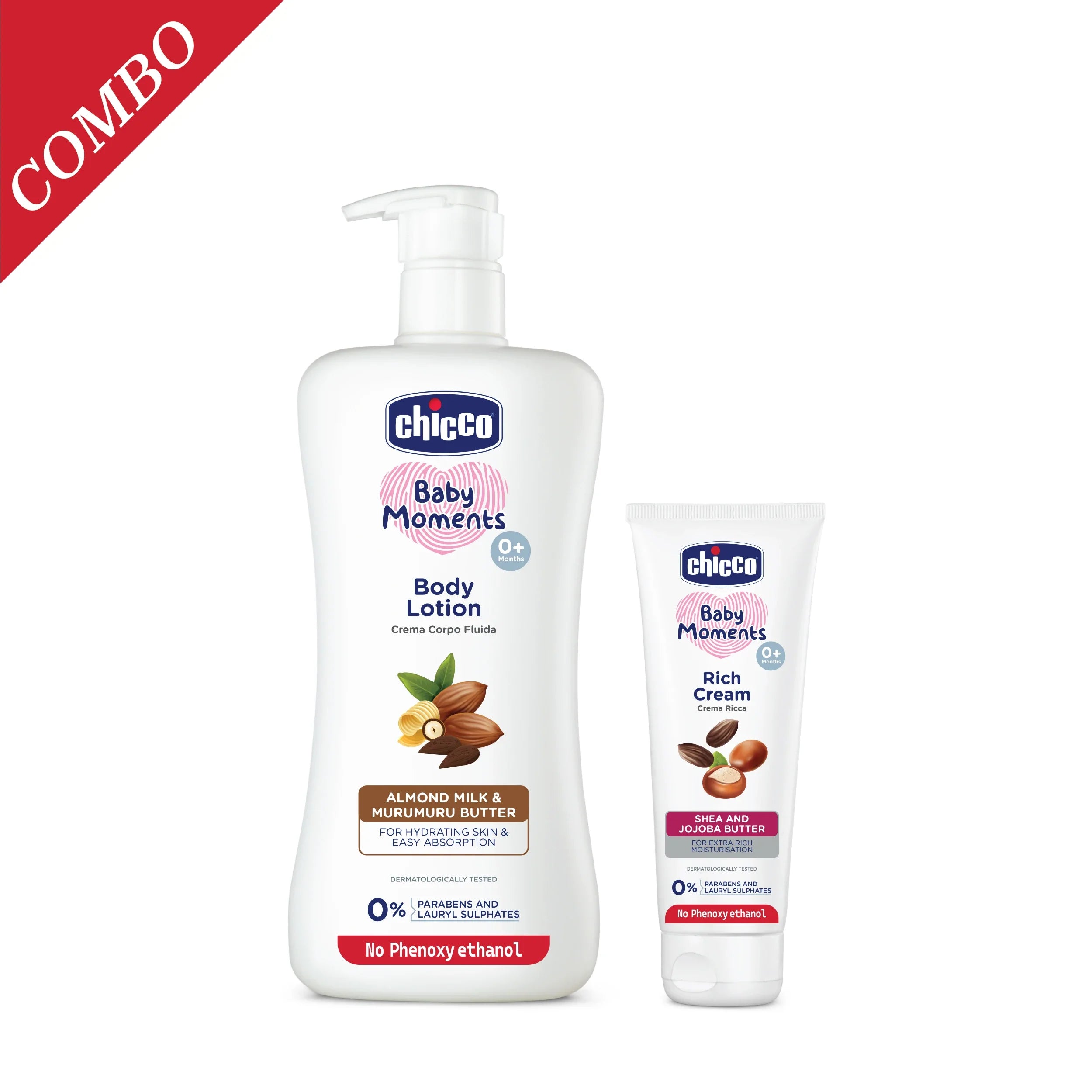 chicco Combo  Baby Moments Body Lotion 200 ml & Baby Cream 50 ml