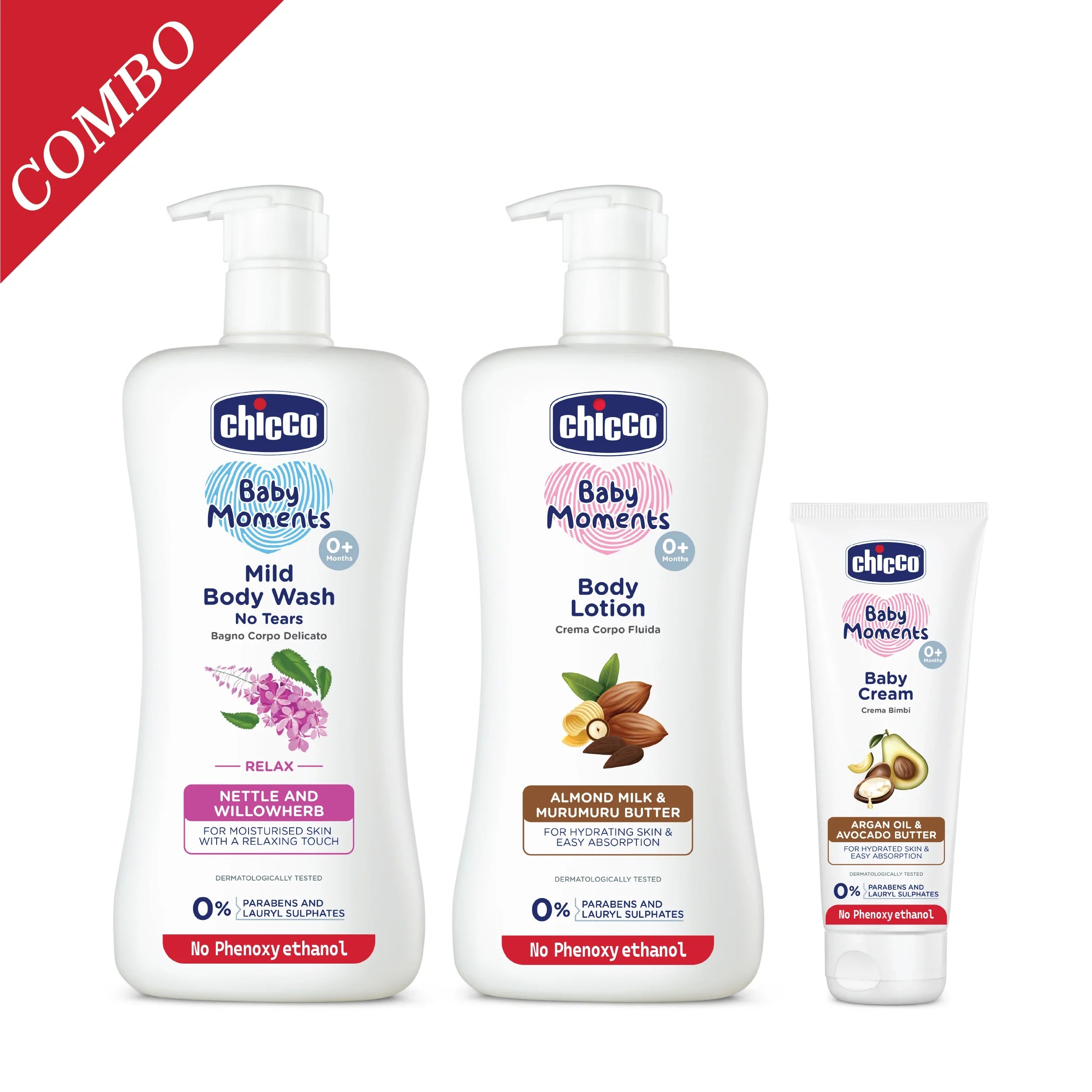 chicco Combo  Baby Moments Body Lotion 200 ml & Baby Cream 50 ml