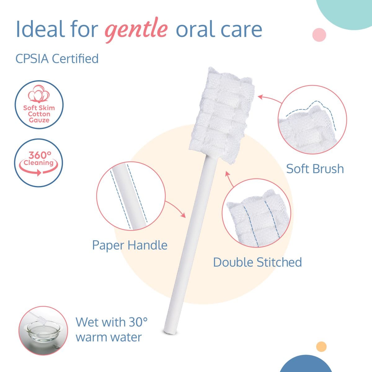 LuvLap 40Pcs Oral Care Disposable Mouth Swabs