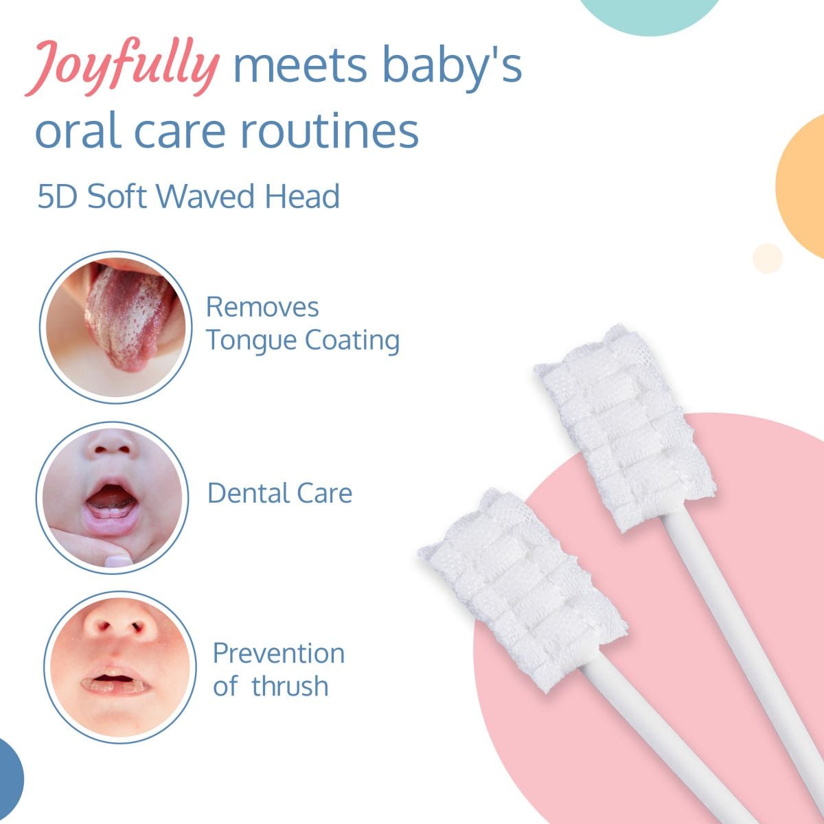 LuvLap 40Pcs Oral Care Disposable Mouth Swabs