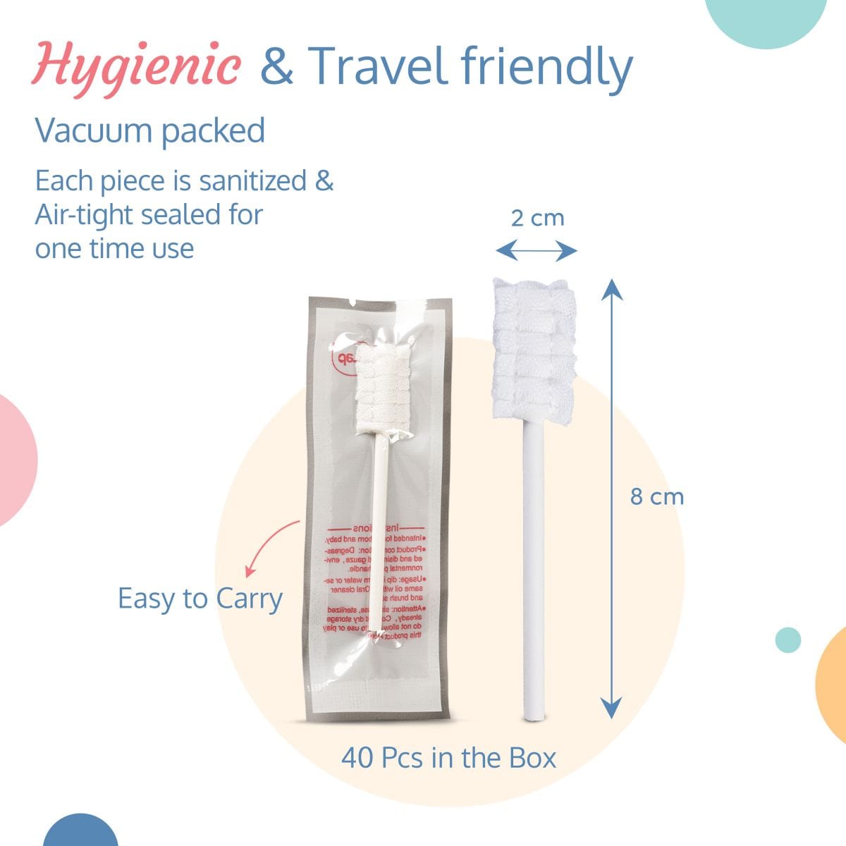 LuvLap 40Pcs Oral Care Disposable Mouth Swabs