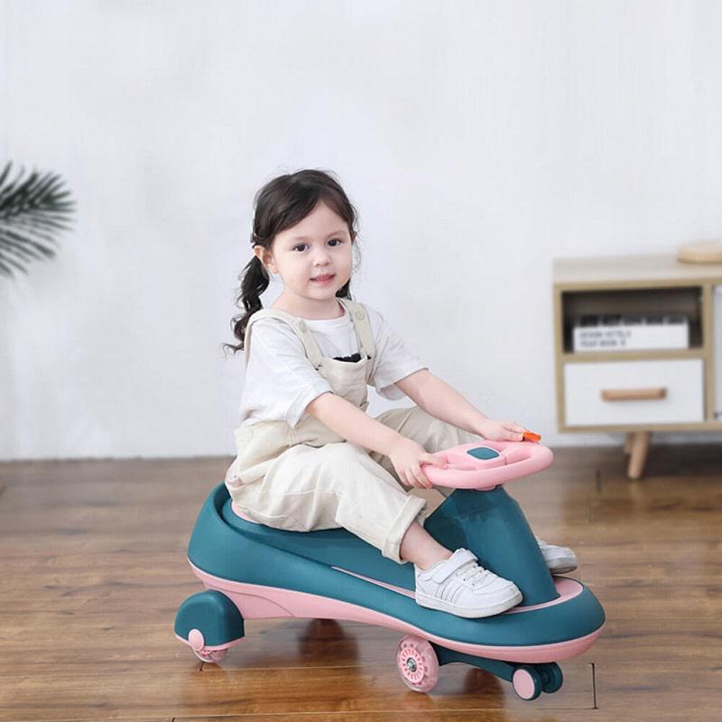 R for Rabbit Iya Iya Drift Swing Car - Inbuilt Music, Scratch Free PU Led Wheels, Up to 125 Kgs Capacity