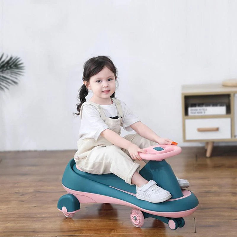 R for Rabbit Iya Iya Drift Swing Car - Inbuilt Music, Scratch Free PU Led Wheels, Up to 125 Kgs Capacity