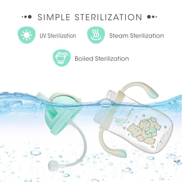 R for Rabbit Hippo Straw Sipper Bottle For Babies 300ml