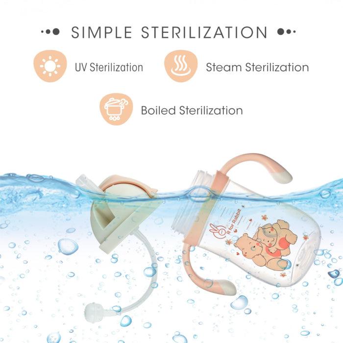 R for Rabbit Hippo Straw Sipper Bottle For Babies 300ml