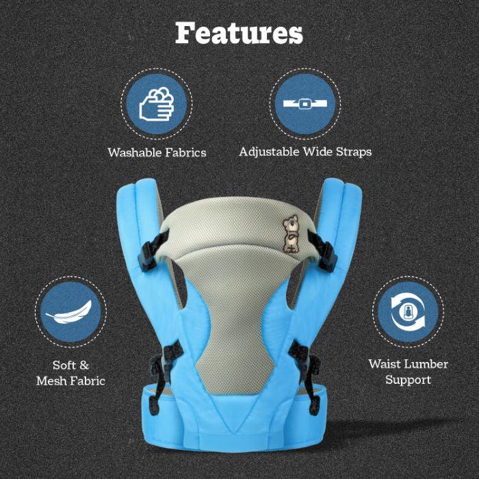 R for Rabbit New Cuddle Snuggle Carriers cum Kangaroo Bag, Front / Back Baby Carrier Position, Foldable Head Support