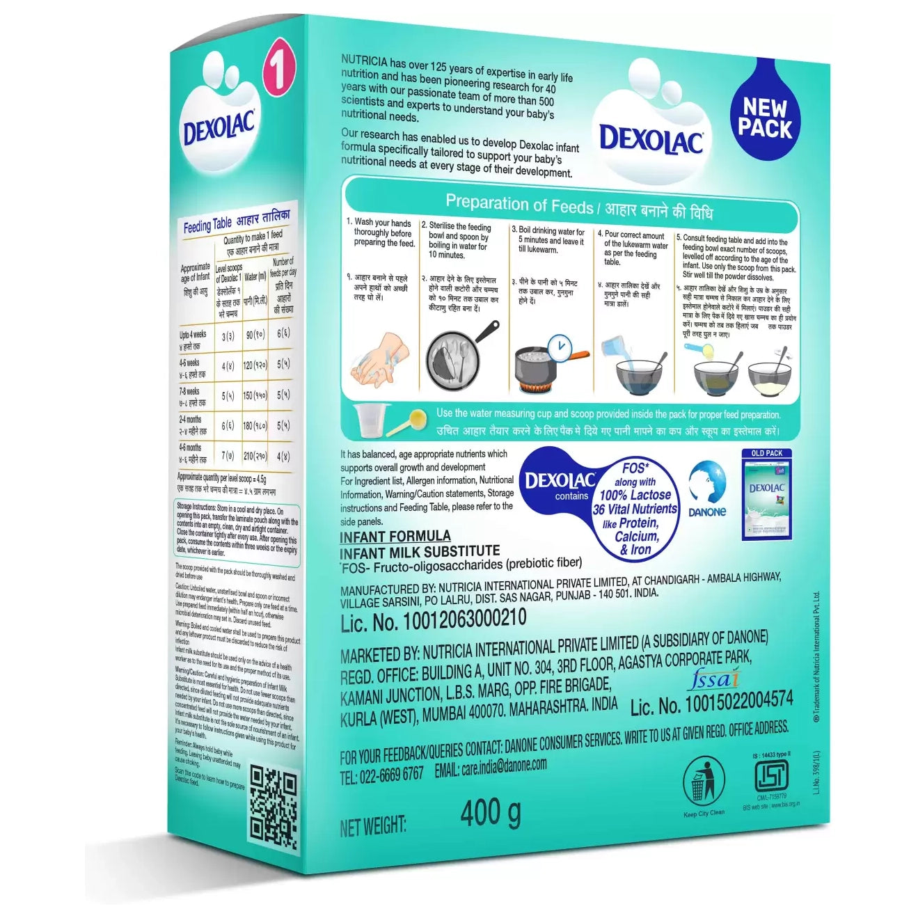 Nutrica Dexolac Stage 1 Infant Formula Milk powder for Babies (400 g, Upto 6 Months)
