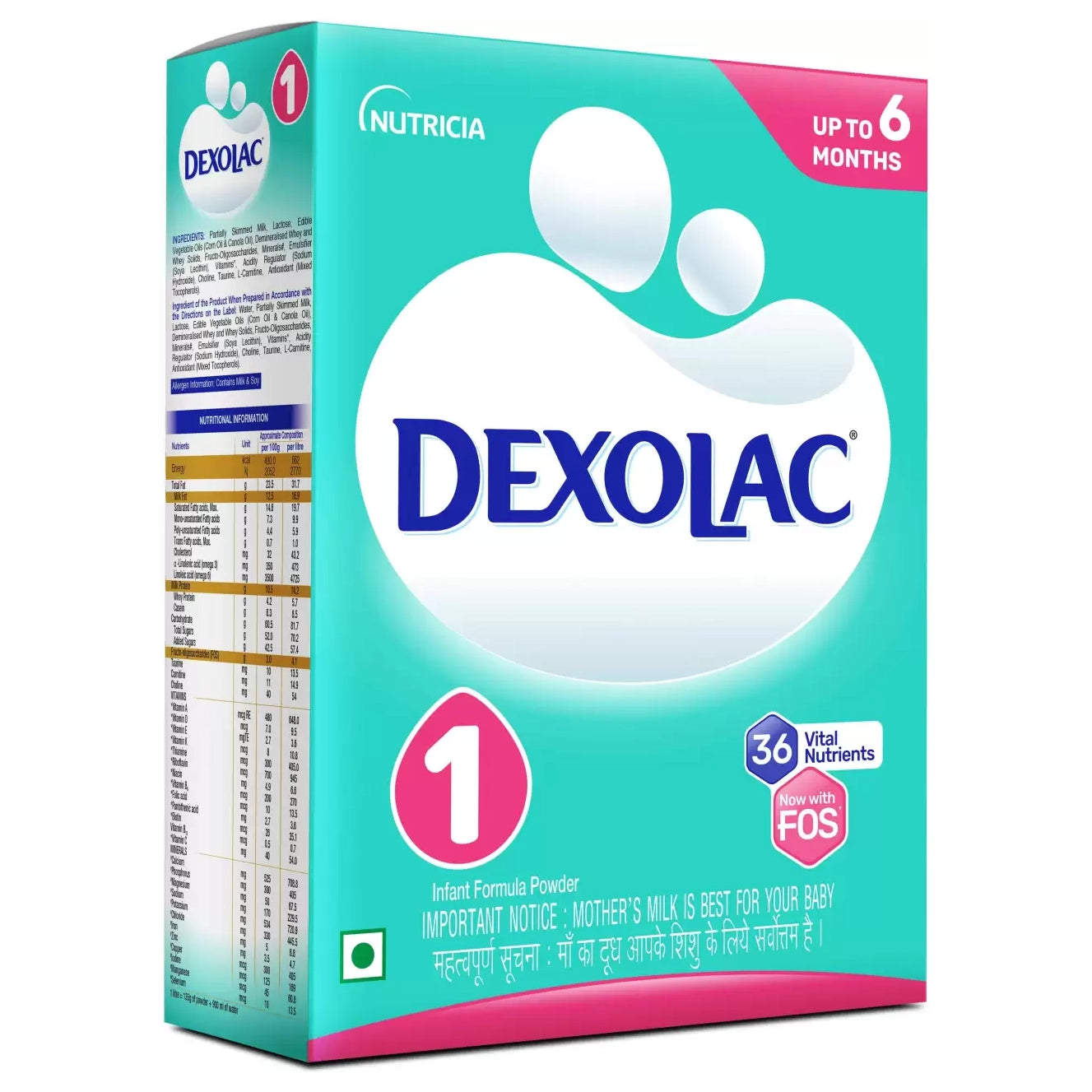 Nutrica Dexolac Stage 1 Infant Formula Milk powder for Babies (400 g, Upto 6 Months)