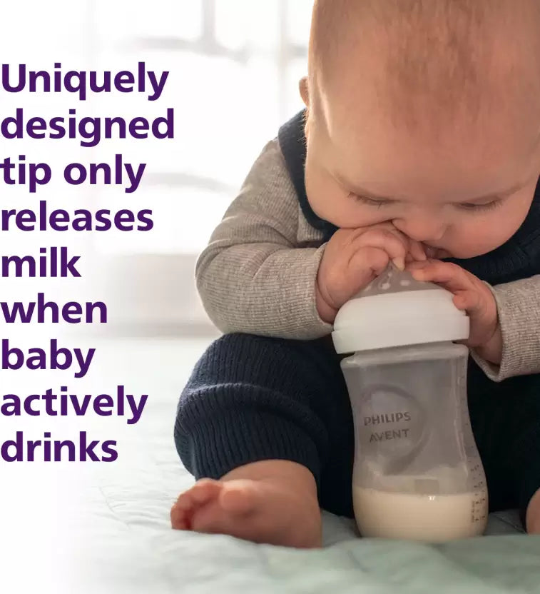 Philips Avent Natural Response Baby Bottle SCY900/02 | 0m+ age | BPA free | Pack of 2 - 125 ml  (White)
