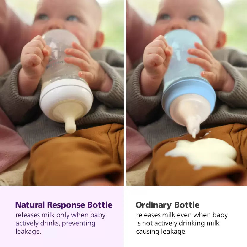 Philips Avent Natural Response Baby Bottle SCY900/02 | 0m+ age | BPA free | Pack of 2 - 125 ml  (White)