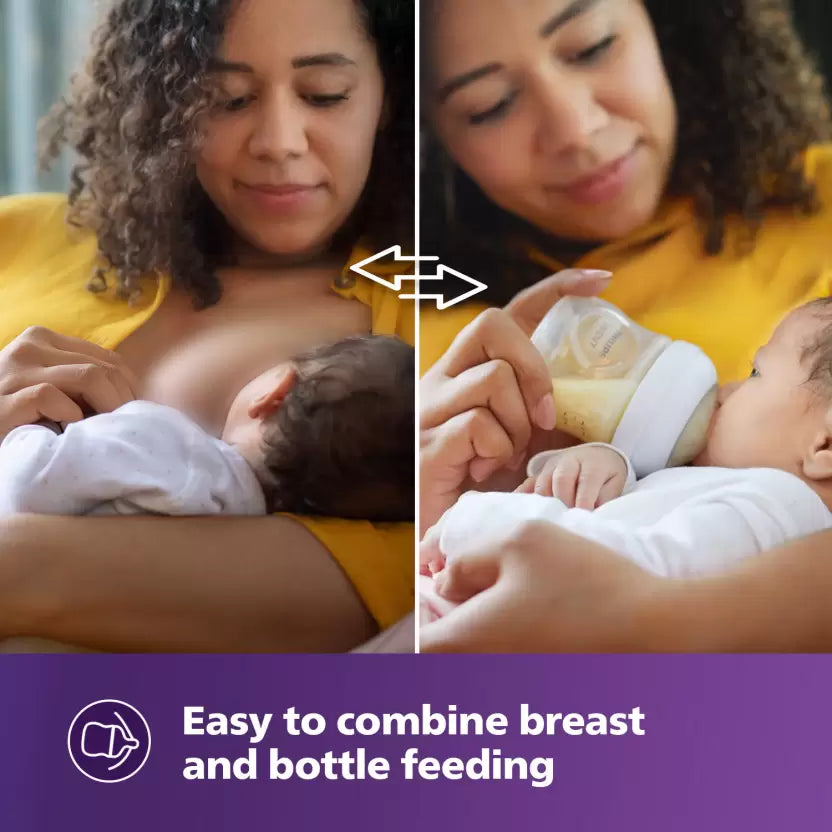 Philips Avent Natural Response Baby Bottle SCY900/02 | 0m+ age | BPA free | Pack of 2 - 125 ml  (White)
