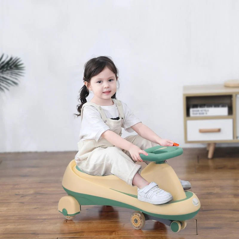 R for Rabbit Iya Iya Drift Swing Car - Inbuilt Music, Scratch Free PU Led Wheels, Up to 125 Kgs Capacity