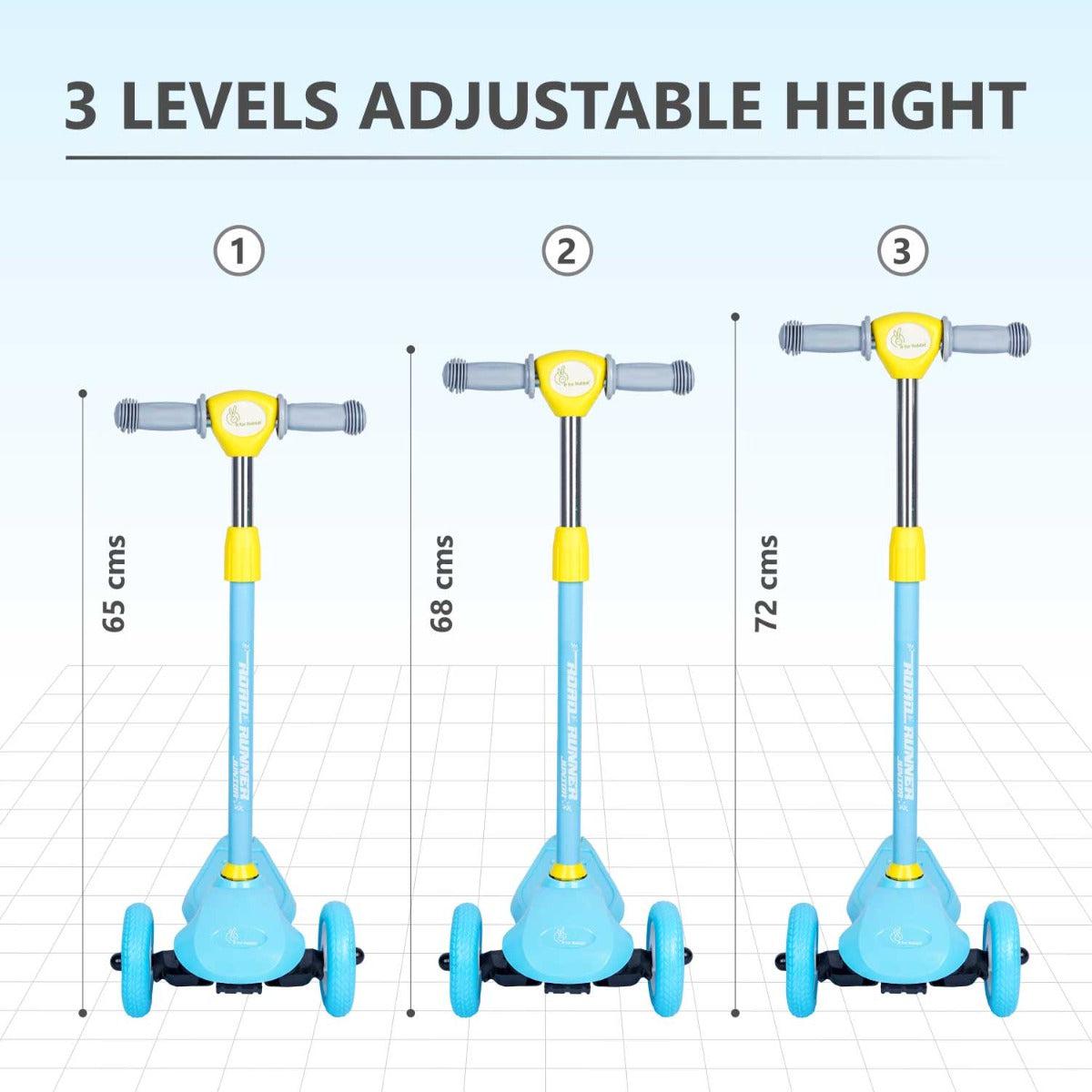 R for Rabbit Road Runner Junior Scooter - 3 Level Height Adjustment, Anti Slip Deck