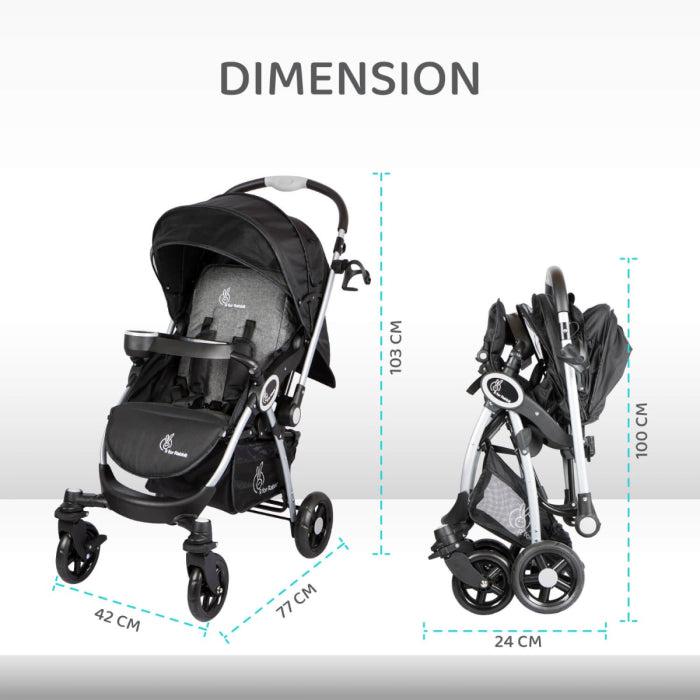 Chocolate Ride Baby Stroller With Personalized Name Plate