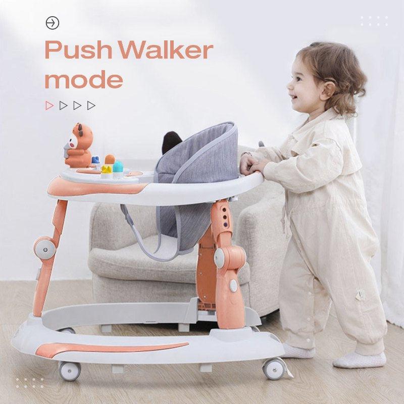 R for Rabbit Little Feet Plus Walker - Detachable Toy Bar/Meal Tray With Music & Light, 3 Level Height/ 4 Level Seat Adjustment, 2-in-1 Walker cum Rocker