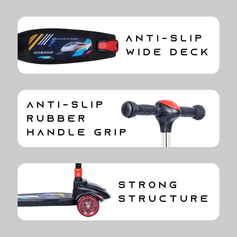 R for Rabbit Road Runner Racer Scooter - PU LED Wheels, 4 Level Height Adjustment, Anti Slip Deck