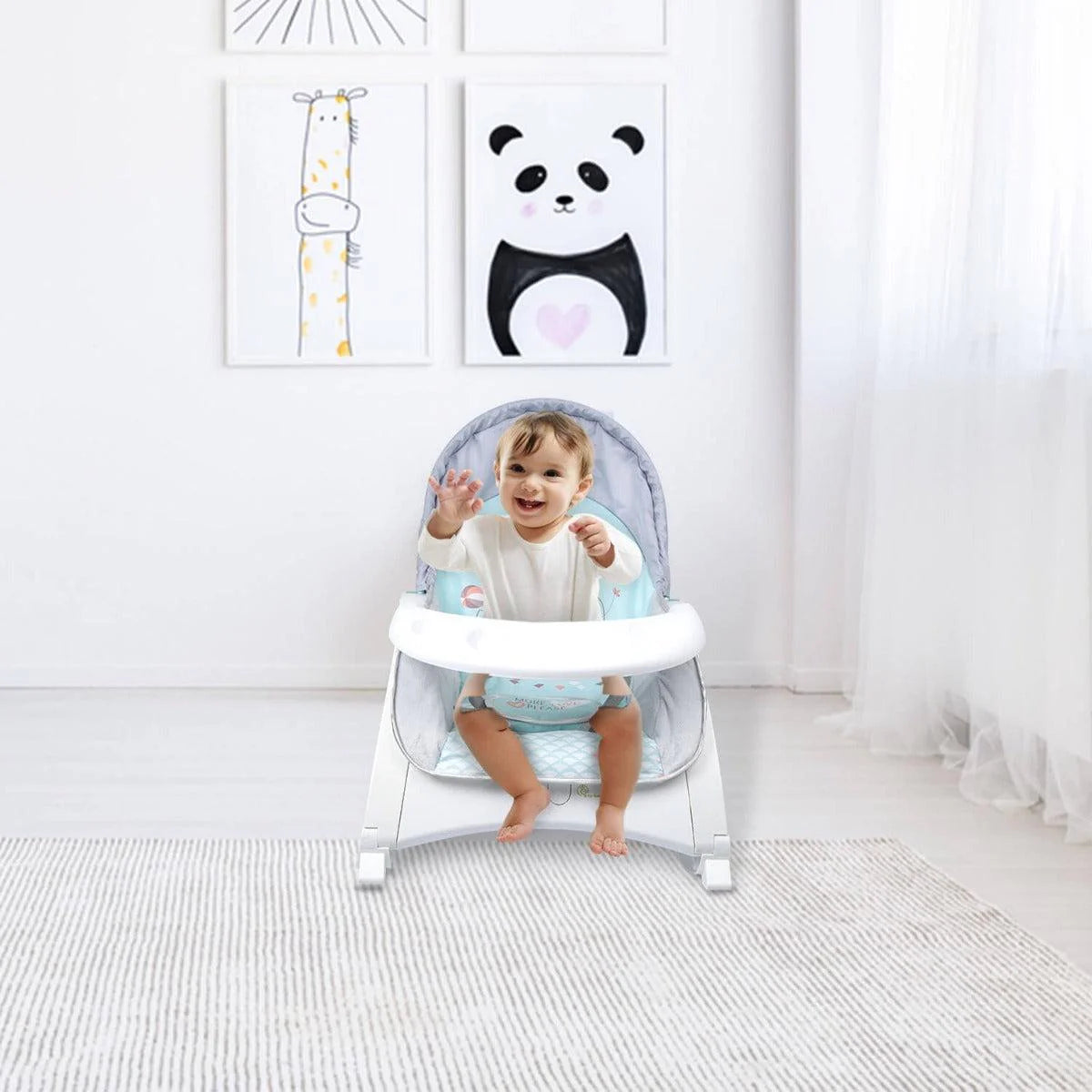 R for Rabbit 3 in 1 Rock N Play Rocker - Adjustable Backrest Recline, Detachable Toy Bar, Soothing Music & Vibration, Adjustable backrest, 0+ Months