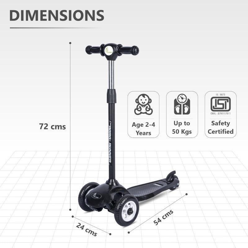R for Rabbit Road Runner Junior Scooter - 3 Level Height Adjustment, Anti Slip Deck