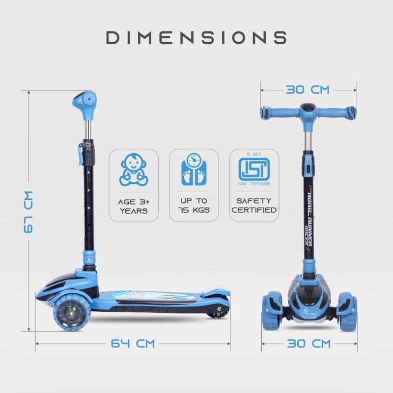 R for Rabbit Road Runner Racer Scooter - PU LED Wheels, 4 Level Height Adjustment, Anti Slip Deck