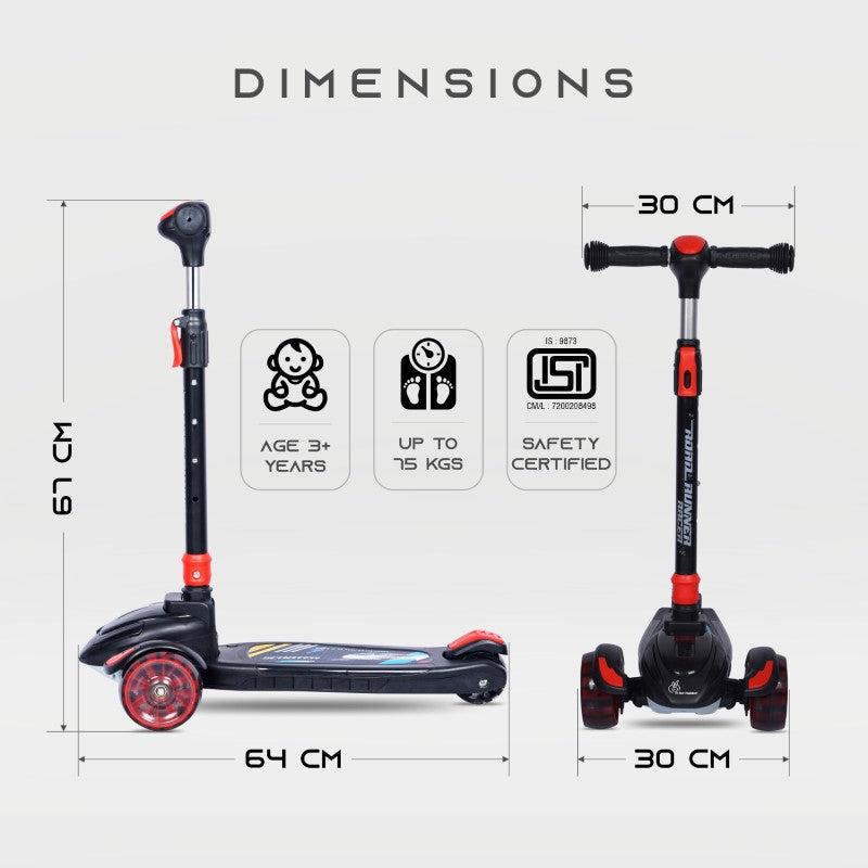 R for Rabbit Road Runner Racer Scooter - PU LED Wheels, 4 Level Height Adjustment, Anti Slip Deck
